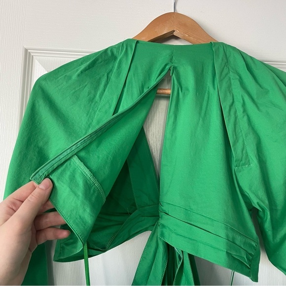 JASON WU Green Cut Out Mini Dress Cotton Poplin Size XS - Picture 12 of 13